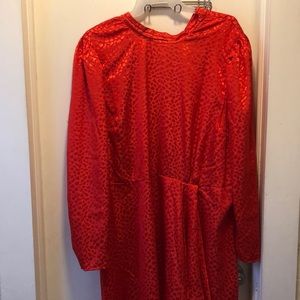 asos curve shimmery red dress NWT